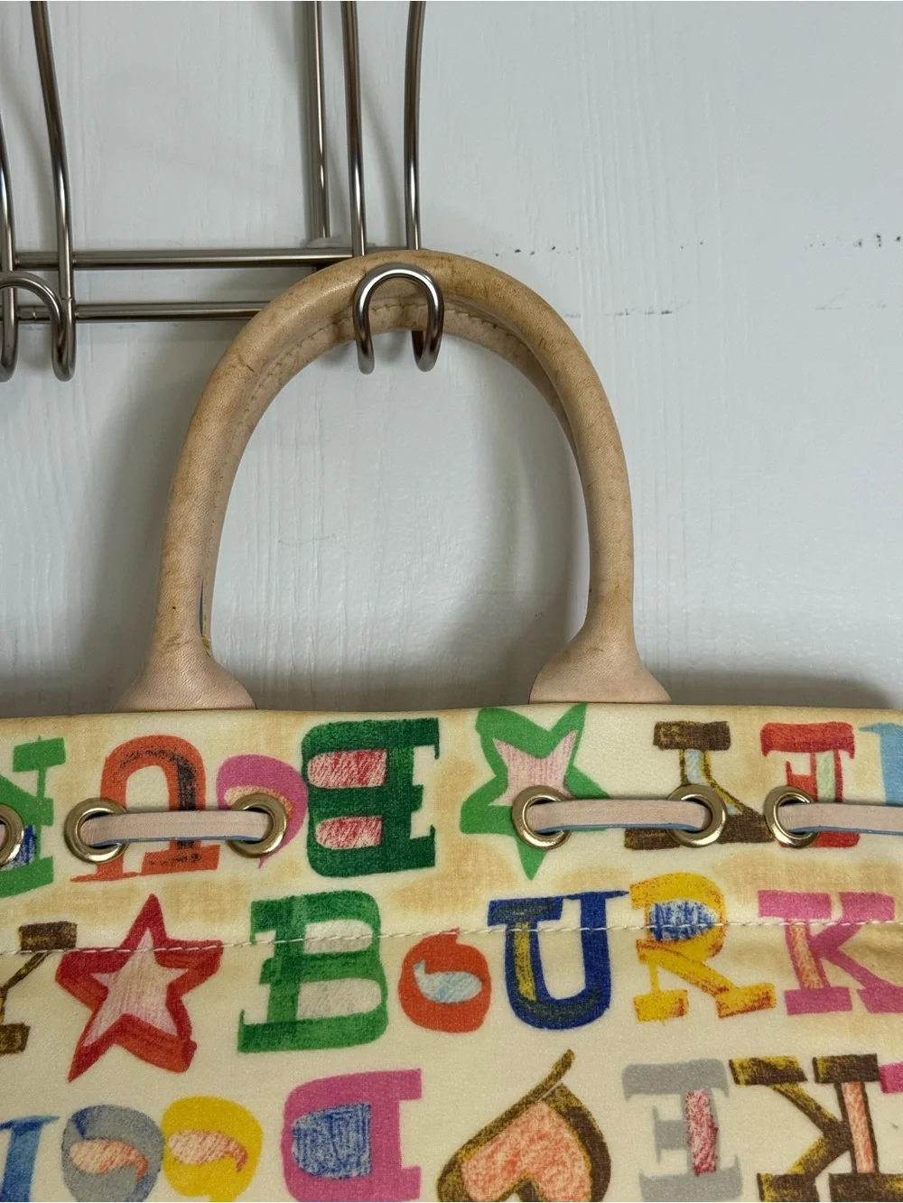VTG Dooney And Bourke Graffiti Monogram Colorful Purse Coated Canvas Y2K Vintage